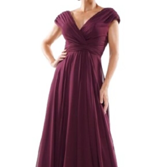 NWT Marsoni by Colors M251 Chiffon Mother of the Bride Dress Wine Size 10 - Picture 1 of 6